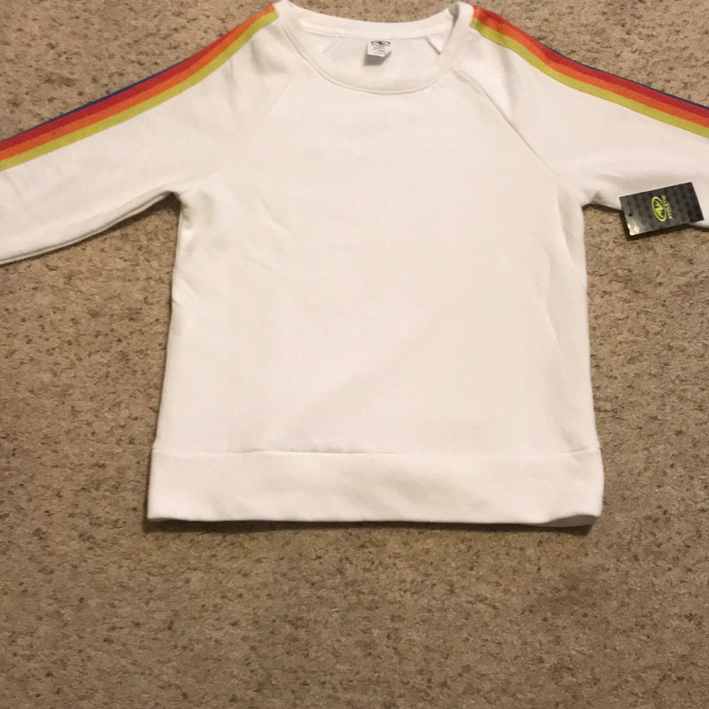 NWT White rainbow jogger/matching sweatshirt 🌈